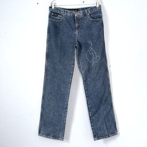 Baby Phat Jeans 15 Embellished Y2K Vintage Cat Logo Baggy Straight USA